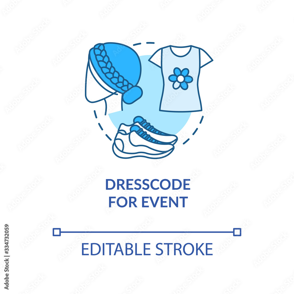 Dresscode for event concept icon. Wine tasting advice idea thin line illustration. Winetasting fashion, flat shoes, short hair and sleeves. Vector isolated outline RGB color drawing. Editable stroke Dresscode for event concept icon. Wine tasting advice idea thin line illustration. Winetasting fashion, flat shoes, short hair and sleeves. Vector isolated outline RGB color drawing. Editable stroke