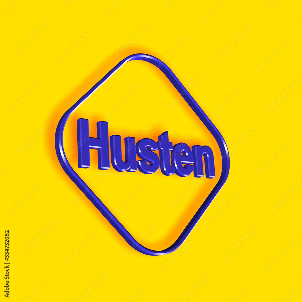 Husten - Wort bzw. Text als 3D Illustration, 3D Rendering Husten - Wort bzw. Text als 3D Illustration, 3D Rendering