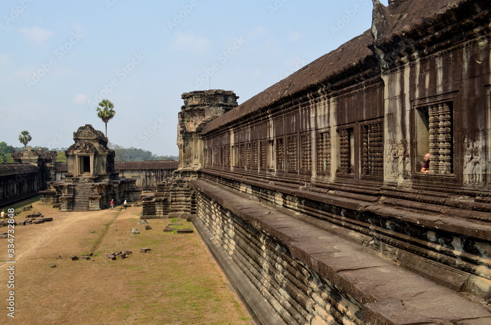 visiting Angkor Wat Ruins, Siem Reap, Cambodia