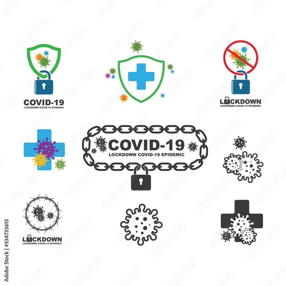 covid-19 corona virus lockdown vector icon illustration