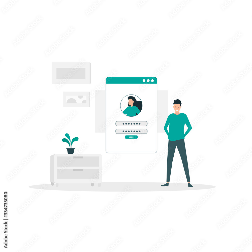 profile preview flat illustration design