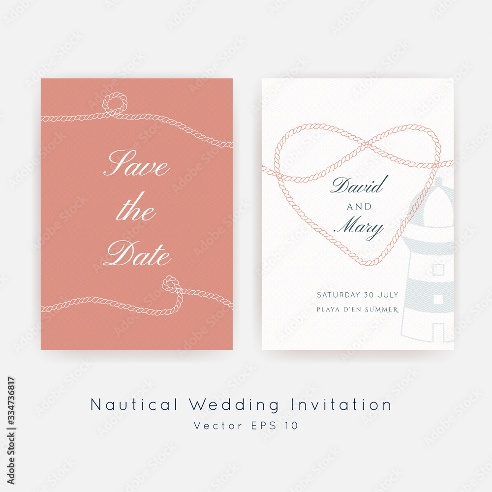 Nautical wedding vector design