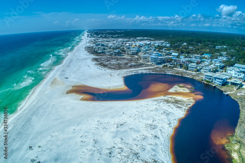 Fantastic View of Grayton Beach and the Western Lake Outflow during a Forced Beach Closure due to the Coronavirus Outbreak