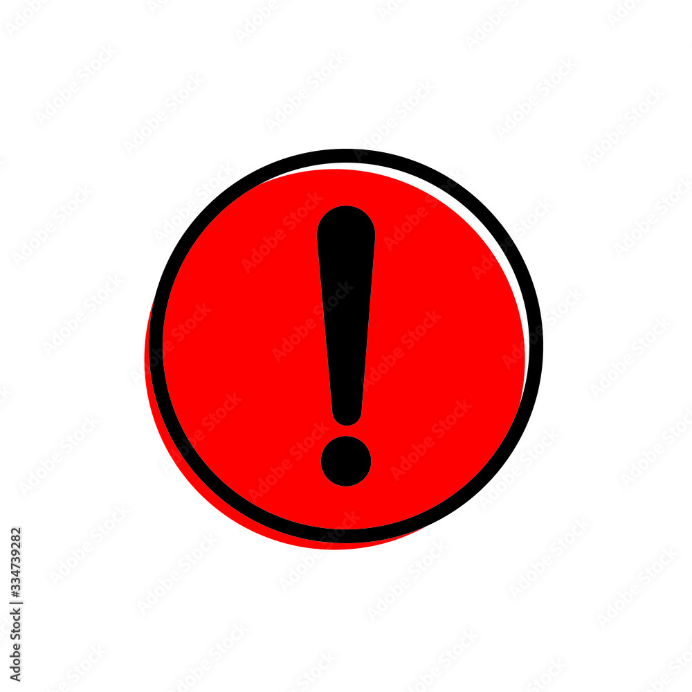 Attention icon, exclamation mark icon flat design illustration Attention icon, exclamation mark icon flat design illustration