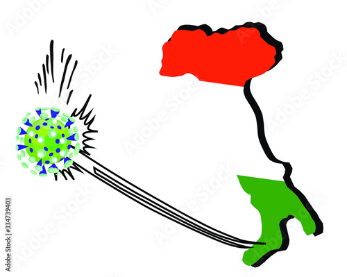 Ce la faremo! Un'immagine simbolica dell'Italia colorata dal tricolore nazionale che ha vinto l'epidemia di un nuovo virus.