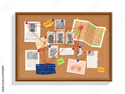 Detective wall board, wits and deduction system