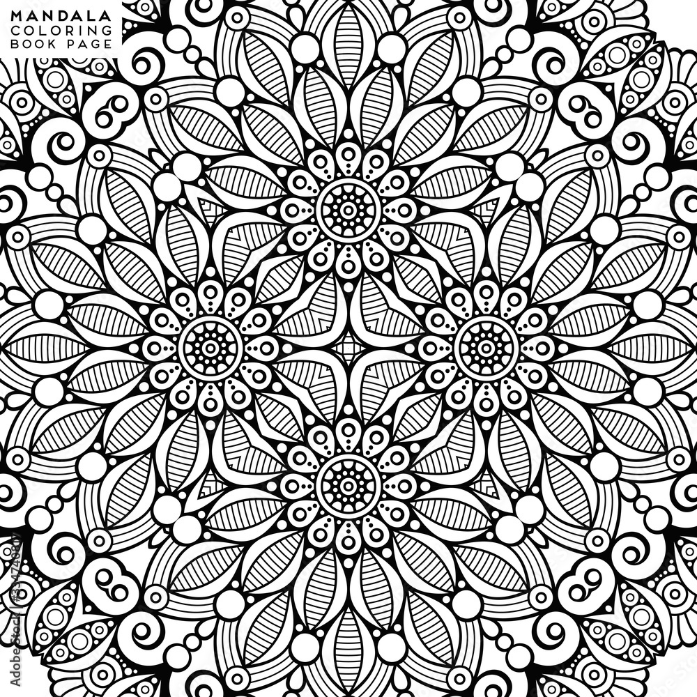 Flower Mandala. Coloringbook page template Flower Mandala. Coloringbook page template