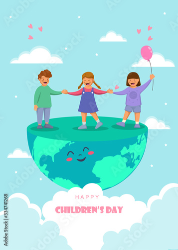 Happy Children's Day. World childrens day vector background