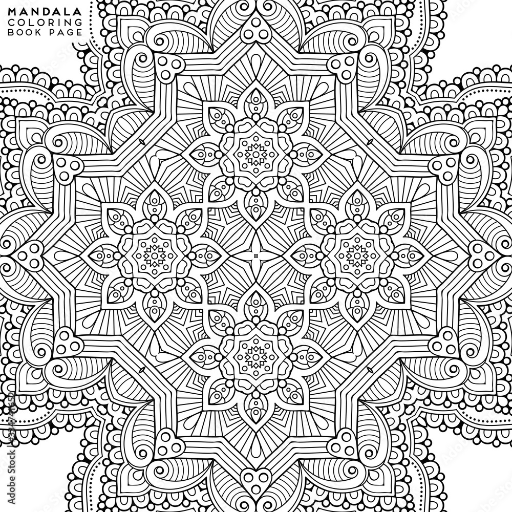 Flower Mandala. Coloringbook page template Flower Mandala. Coloringbook page template