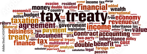 Tax treaty word cloud