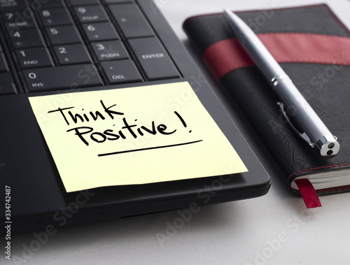 Positive post it on computer