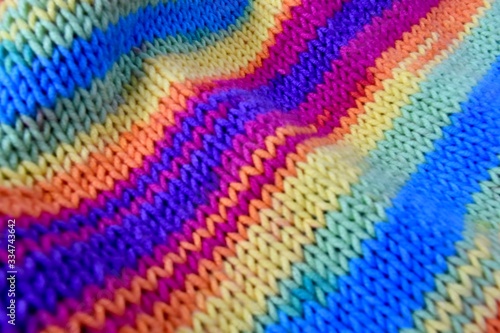 Brightly coloured knitting background texture 