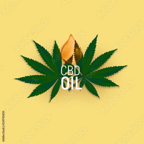CBD oil products, cannabis oil for medical and cosmetic purposes.Vector illustration