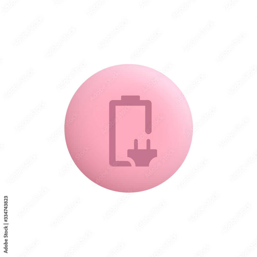 Plugged Battery - Modern App Button Plugged Battery - Modern App Button