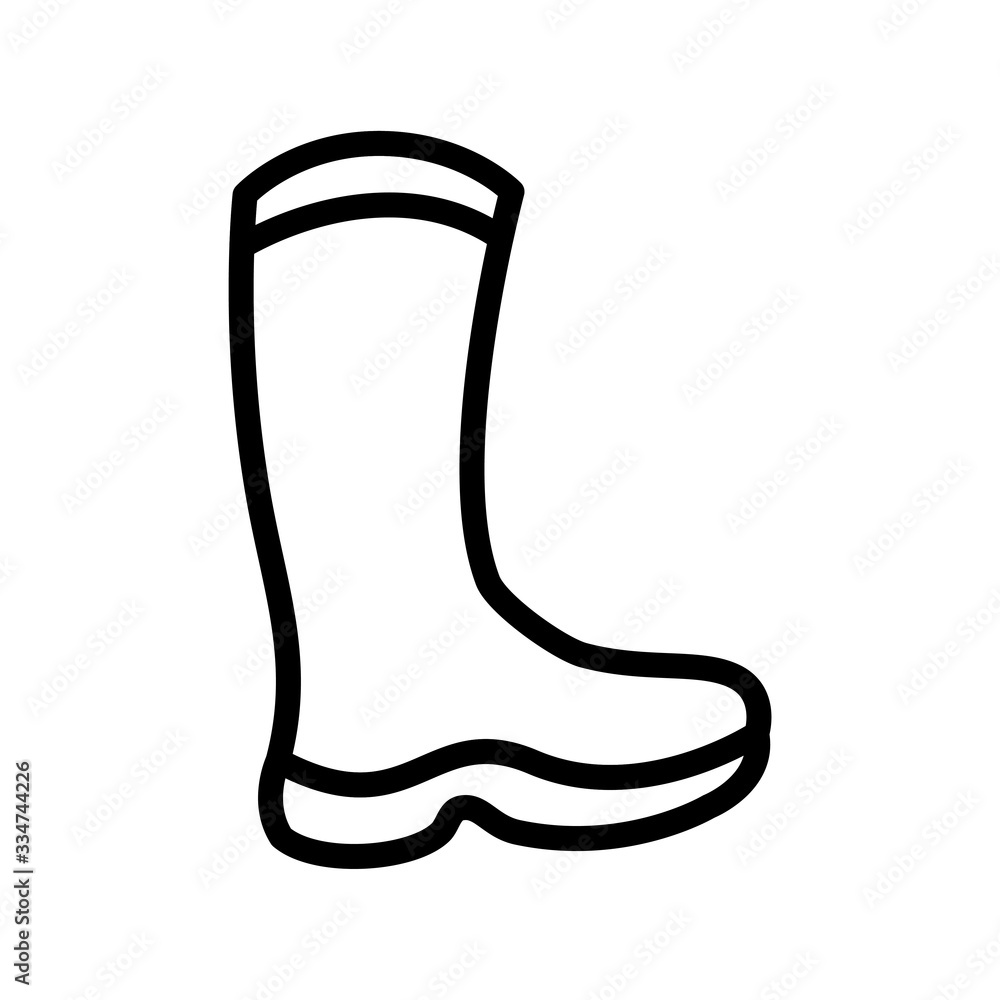 Rubber boot icon vector line style Rubber boot icon vector line style