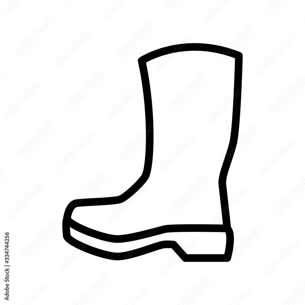 Rubber boot icon vector line style Rubber boot icon vector line style