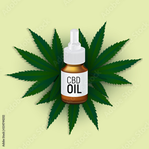 CBD oil products, cannabis oil for medical and cosmetic purposes.Vector illustration