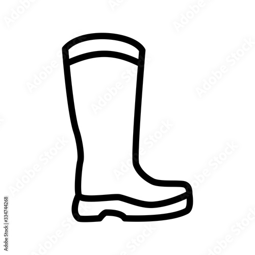 Rubber boot icon vector line style