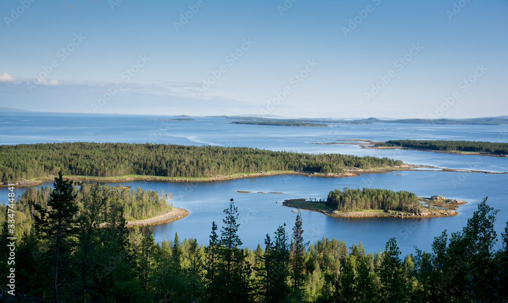 Islands in the White sea in the early summer morning