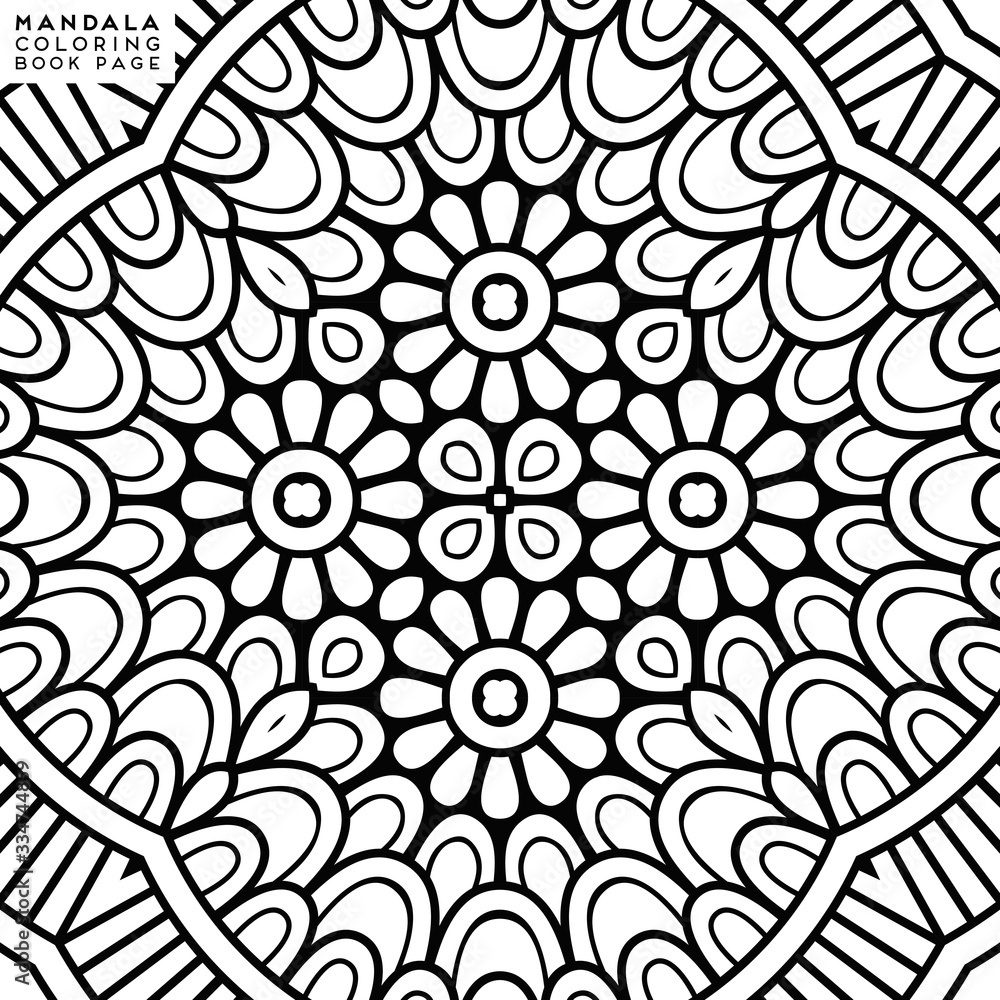 Obraz premium Flower Mandala. Coloringbook page template