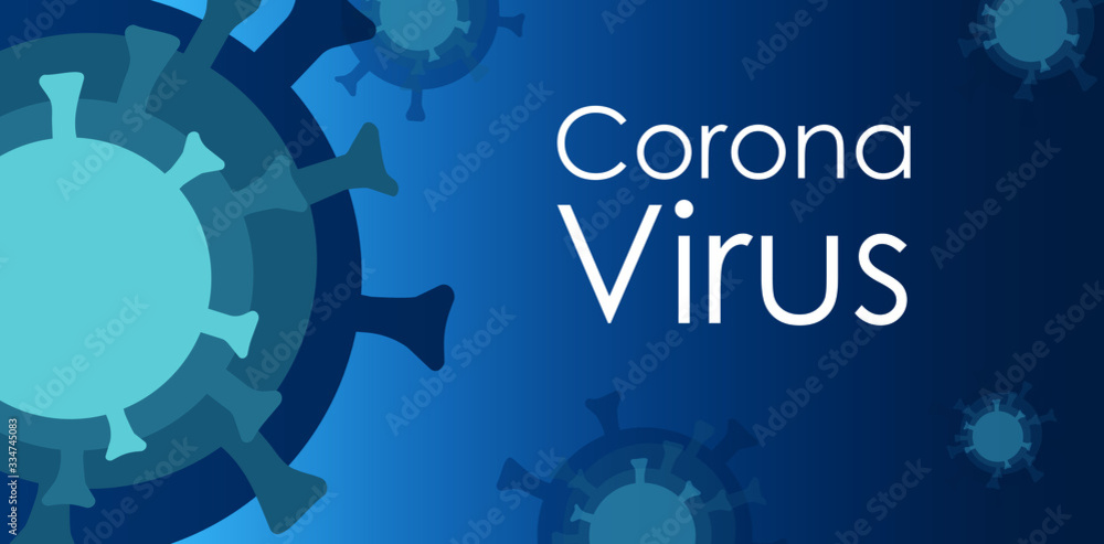 Coronovirus abstract vector isolated on blue background. Microbiology concept. Background eps10