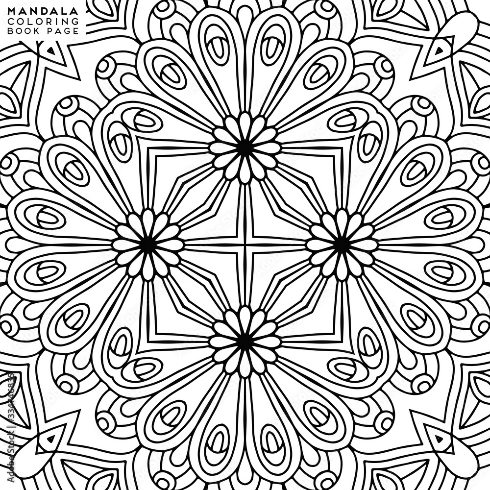 Flower Mandala. Coloringbook page template Flower Mandala. Coloringbook page template