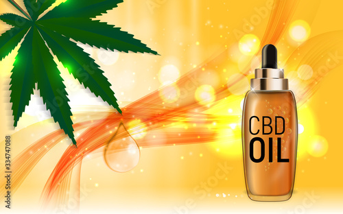 CBD oil products, cannabis oil for medical and cosmetic purposes.Vector illustration