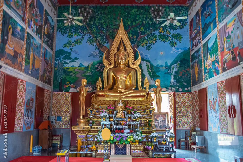 golden buddah from temple, thailand
