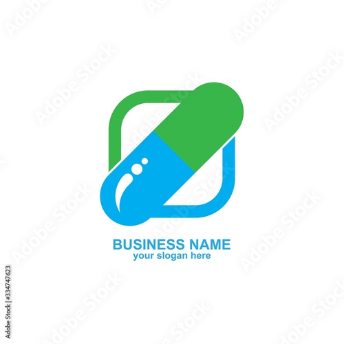 Capsule pharmacy medical logo template
