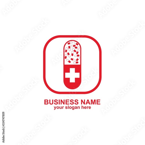 Capsule pharmacy medical logo template
