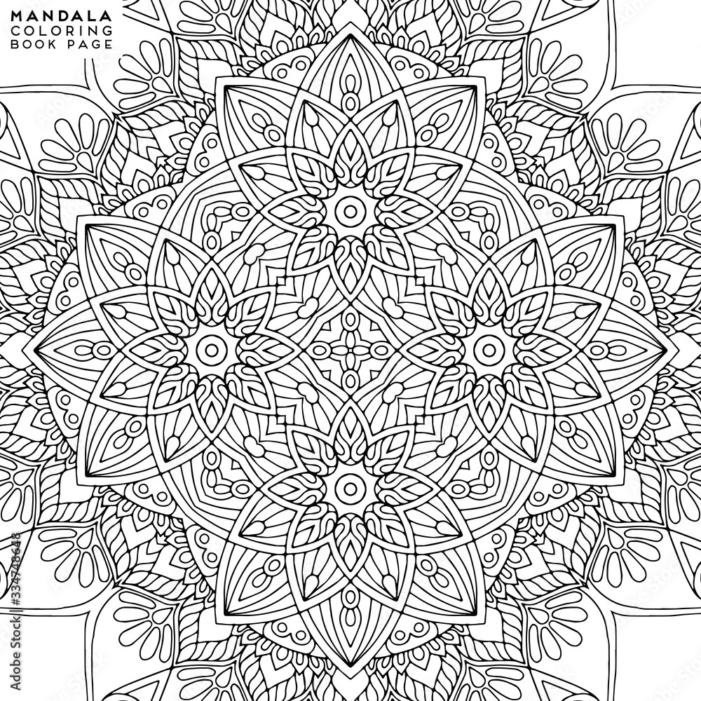Flower Mandala. Coloringbook page template Flower Mandala. Coloringbook page template