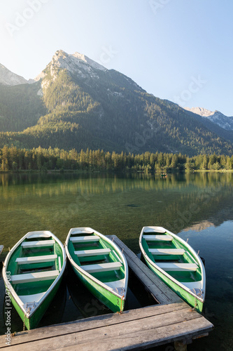 Lake in Mountain and boat, Hintersee, Bavaria, Germnay © FernandoPedro
