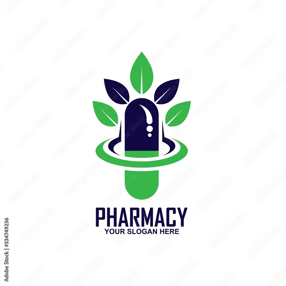 Capsule pharmacy medical logo template Capsule pharmacy medical logo template