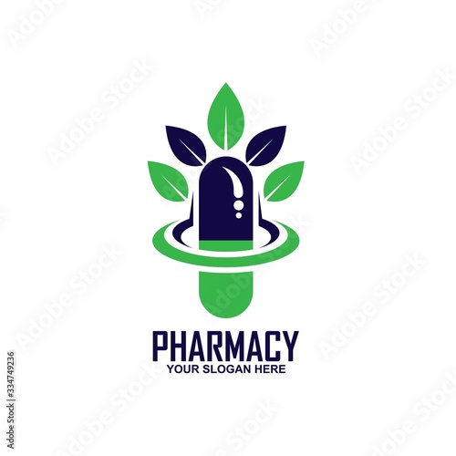 Capsule pharmacy medical logo template