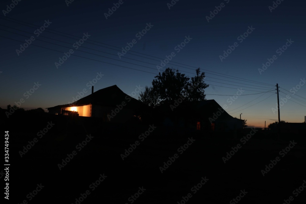 sunset in village sunset in village
