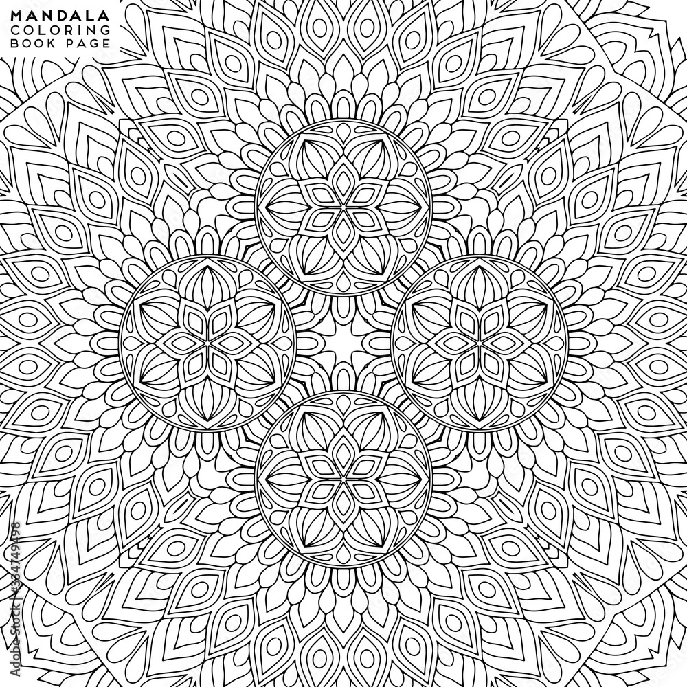 Flower Mandala. Coloringbook page template Flower Mandala. Coloringbook page template