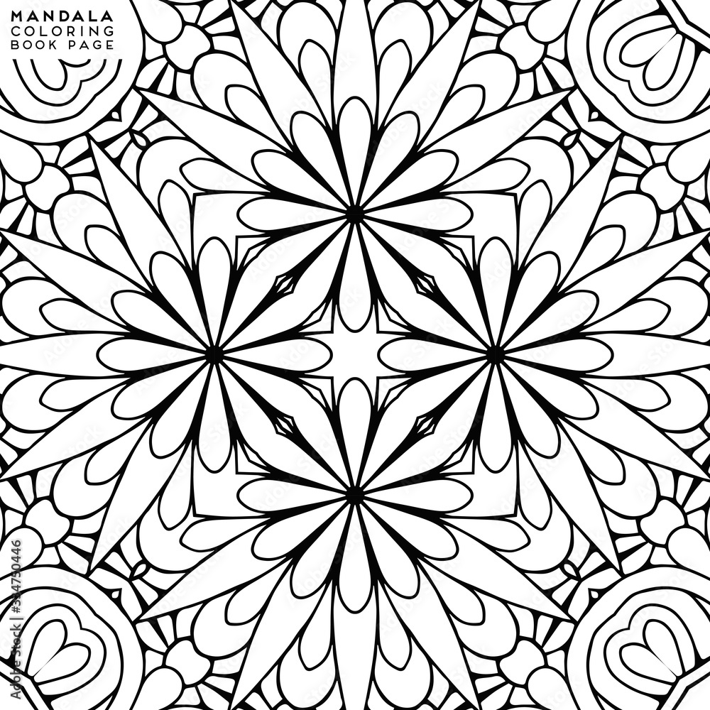 Fototapeta premium Flower Mandala. Coloringbook page template