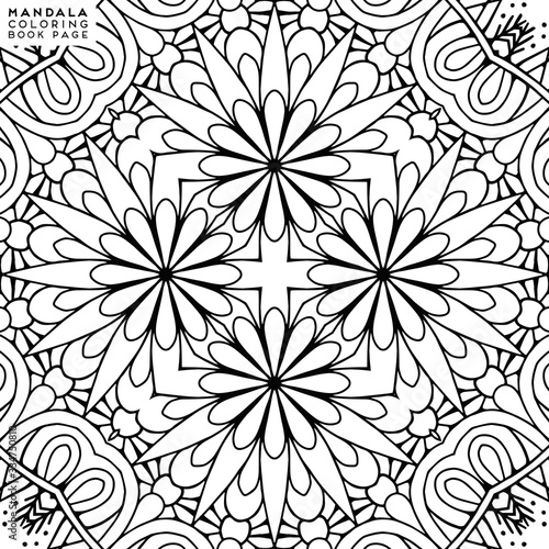 Flower Mandala. Coloringbook page template