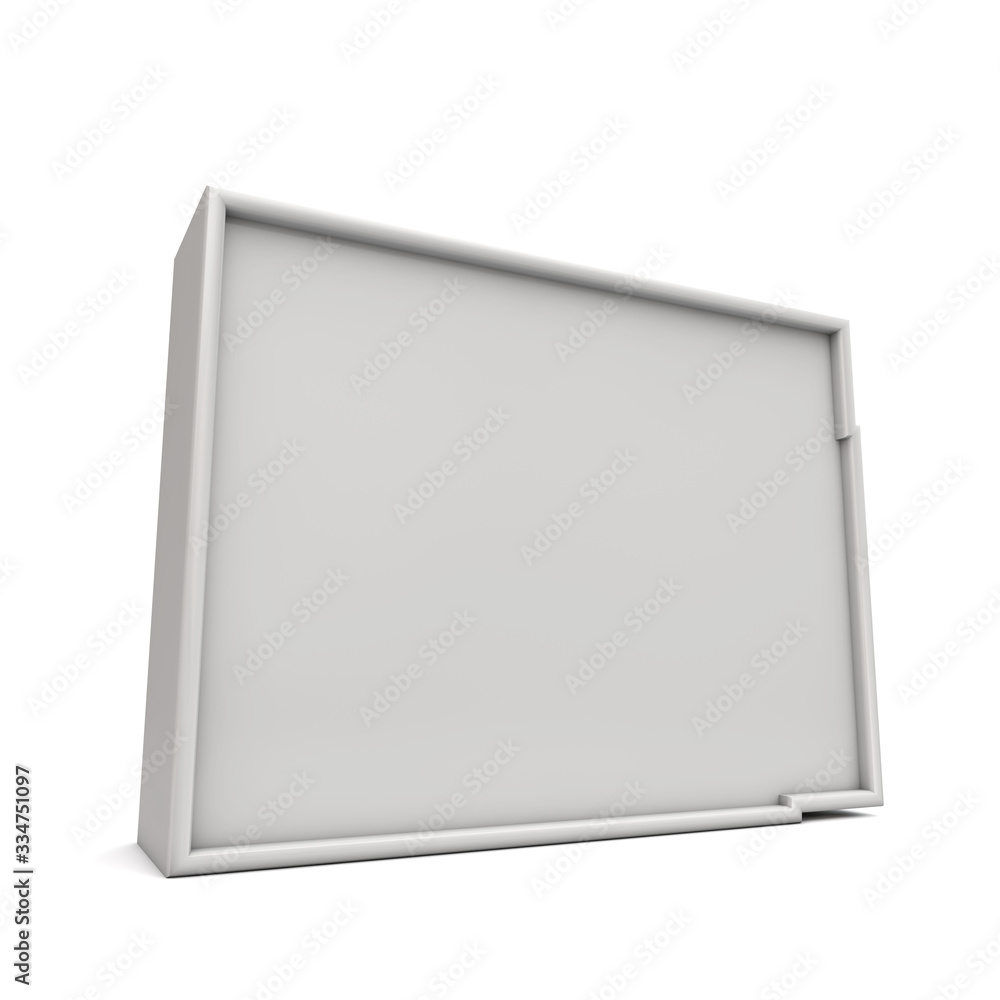 American state of Colorado, simple 3D map in white grey. 3D Rendering American state of Colorado, simple 3D map in white grey. 3D Rendering