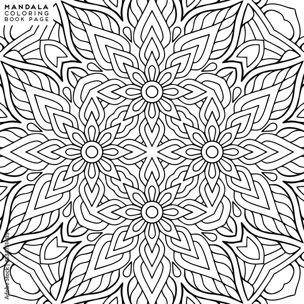 Flower Mandala. Coloringbook page template Flower Mandala. Coloringbook page template