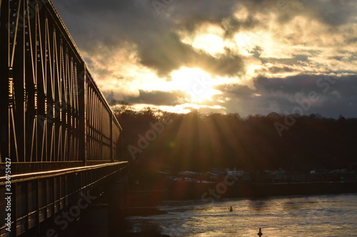 bridge, sunrise