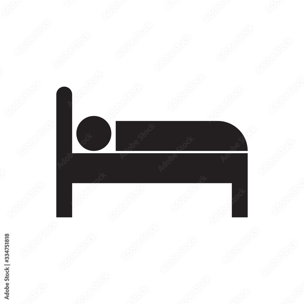 Sleeping man on bed icon. Hotel and motels element for mobile concept and web applications. Vector illustration. Sleeping man on bed icon. Hotel and motels element for mobile concept and web applications. Vector illustration.