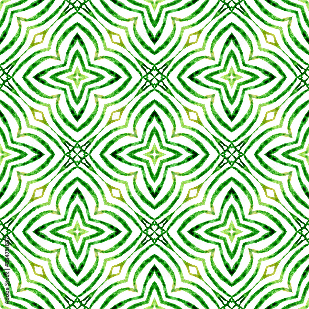 Mosaic seamless pattern. Green quaint boho chic Mosaic seamless pattern. Green quaint boho chic