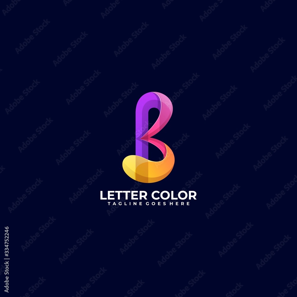 Fototapeta premium Vector Logo Illustration Abstract Letter Gradient Colorful Style.