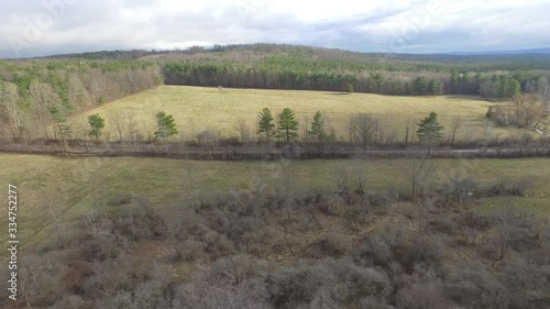 Aerial flyover of field 