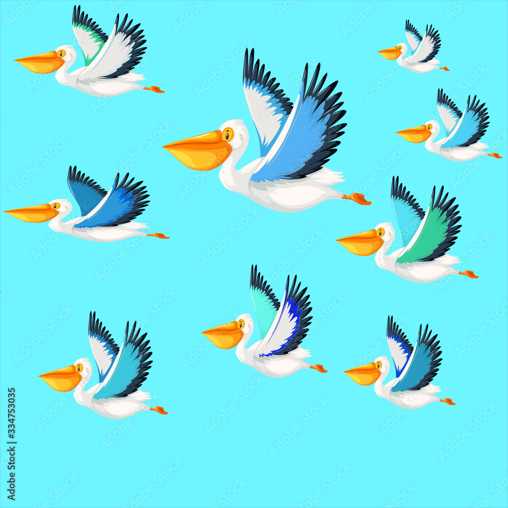 Obraz premium seamless pattern with birds, birds in the sky