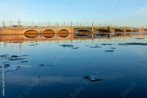 View to Trinity bridge in Saint Petersburg