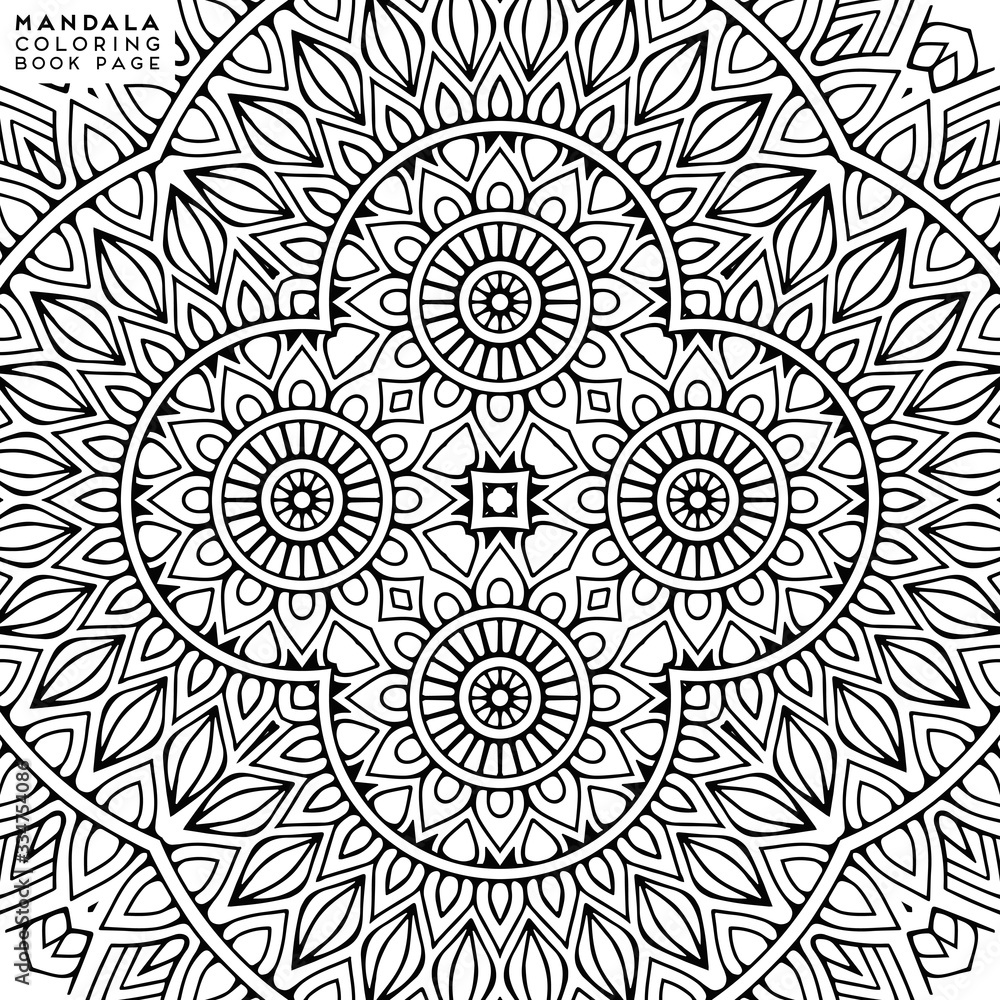 Flower Mandala. Coloringbook page template Flower Mandala. Coloringbook page template