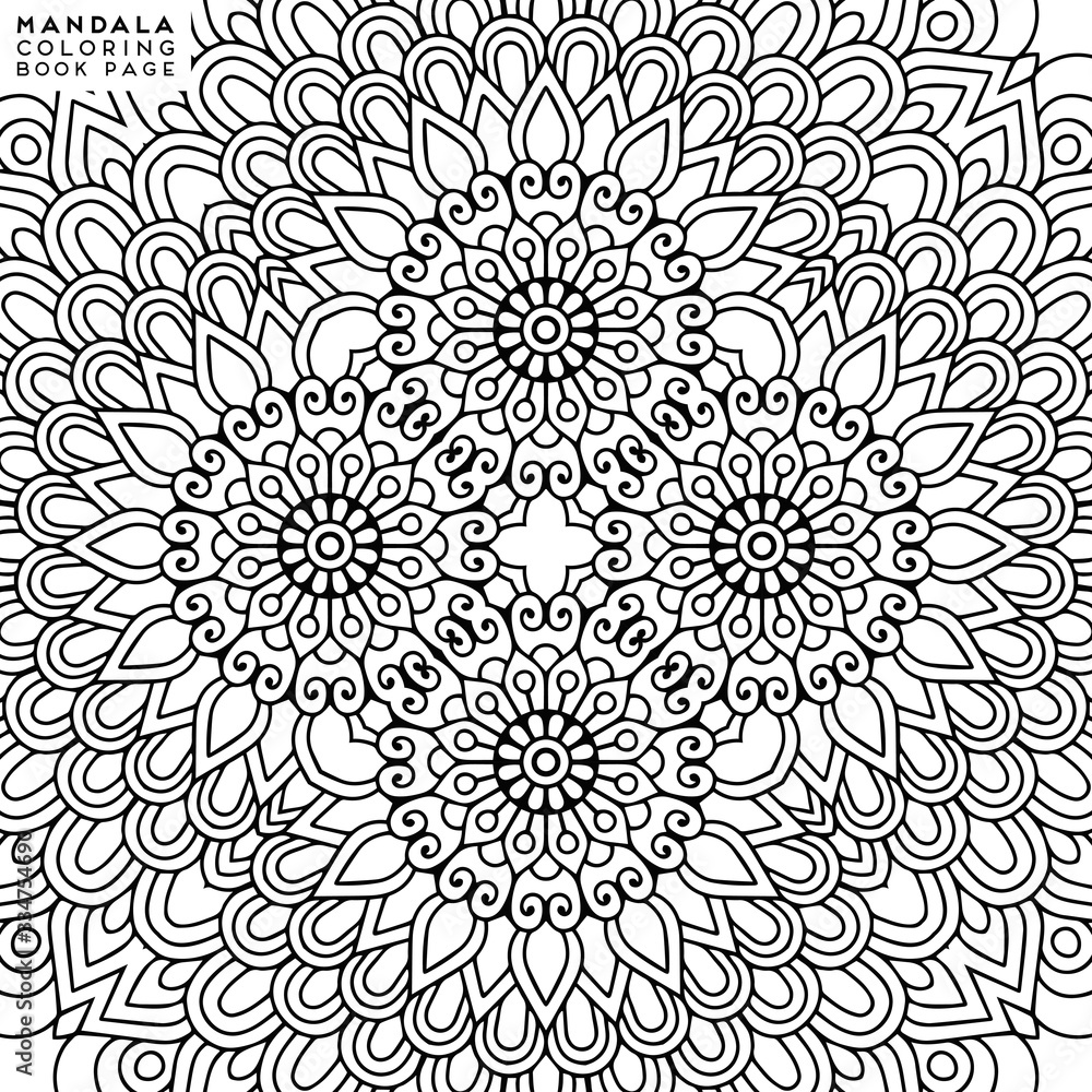 Flower Mandala. Coloringbook page template Flower Mandala. Coloringbook page template