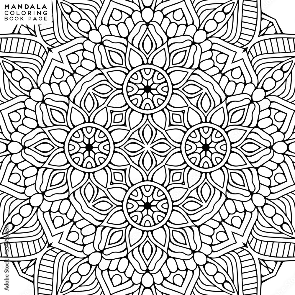 Flower Mandala. Coloringbook page template Flower Mandala. Coloringbook page template
